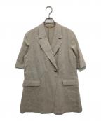 journal standard L'essageジャーナルスタンダード レサージュ）の古着「リネンストレッチハーフスリーブジャケット」｜ベージュ