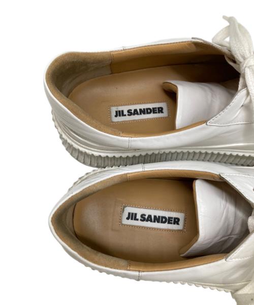 JIL SANDER（ジルサンダー）JIL SANDER (ジルサンダー) レザー厚底スニーカー ホワイト サイズ:40の古着・服飾アイテム