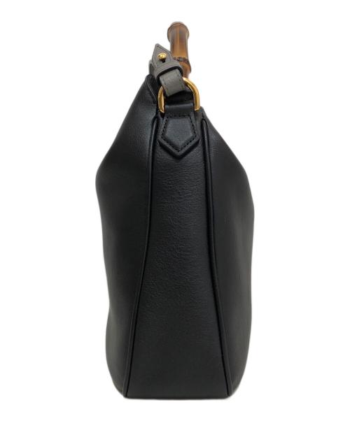 GUCCI（グッチ）GUCCI (グッチ) ミディアム ショルダーバッグ バンブー 746124 ブラックの古着・服飾アイテム