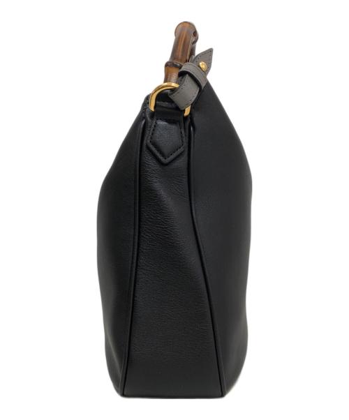 GUCCI（グッチ）GUCCI (グッチ) ミディアム ショルダーバッグ バンブー 746124 ブラックの古着・服飾アイテム