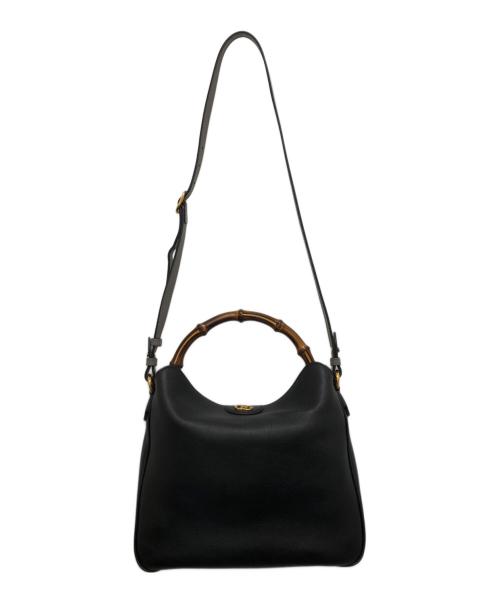 GUCCI（グッチ）GUCCI (グッチ) ミディアム ショルダーバッグ バンブー 746124 ブラックの古着・服飾アイテム