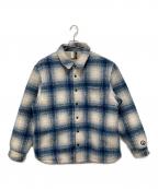 KITHキス）の古着「Sheridan Shirt Jacket チェックシャツジャケット　ボア　フリース」｜ブルー