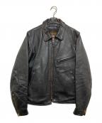 VANSONバンソン）の古着「エンフィールドレザージャケット」｜ブラック
