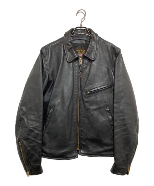VANSON（バンソン）VANSON (バンソン) エンフィールドレザージャケット ブラック サイズ:38の古着・服飾アイテム