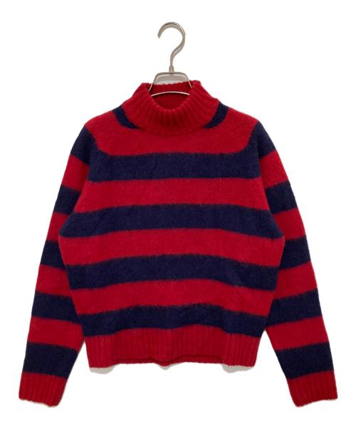 CELINE（セリーヌ）CELINE (セリーヌ) モックネックボーダーニット レッド サイズ:Sの古着・服飾アイテム