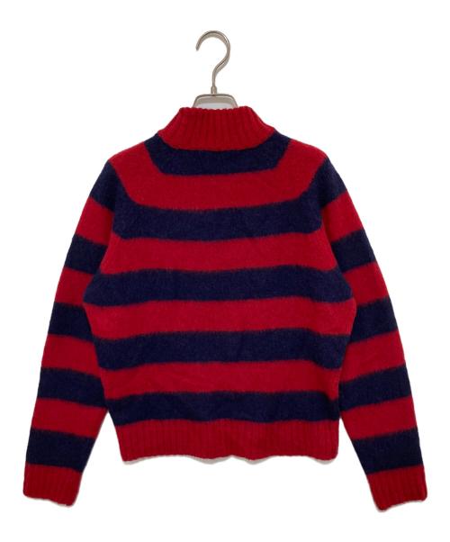 CELINE（セリーヌ）CELINE (セリーヌ) モックネックボーダーニット レッド サイズ:Sの古着・服飾アイテム