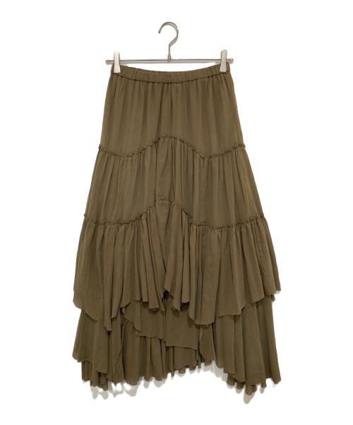 CASA FLINE（カーサフライン）CASA FLINE (カーサフライン) コットンティアードスカート カーキ サイズ:FREEの古着・服飾アイテム