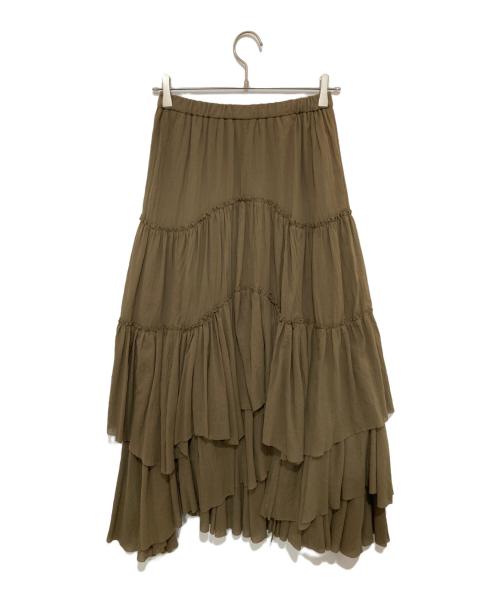 CASA FLINE（カーサフライン）CASA FLINE (カーサフライン) コットンティアードスカート カーキ サイズ:FREEの古着・服飾アイテム