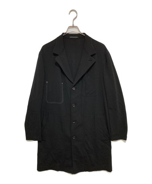 Yohji Yamamoto pour homme（ヨウジヤマモト プールオム）Yohji Yamamoto pour homme (ヨウジヤマモト プールオム) ステッチデザインロングコート ブラック サイズ:2の古着・服飾アイテム