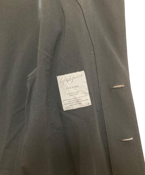 Yohji Yamamoto pour homme（ヨウジヤマモト プールオム）Yohji Yamamoto pour homme (ヨウジヤマモト プールオム) ステッチデザインロングコート ブラック サイズ:2の古着・服飾アイテム