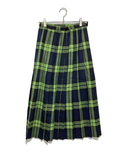 O'NEIL OF DUBLIN（オニールオブダブリン）O'NEIL OF DUBLIN (オニールオブダブリン) チェックロングラップスカート ネイビー サイズ:42の古着・服飾アイテム