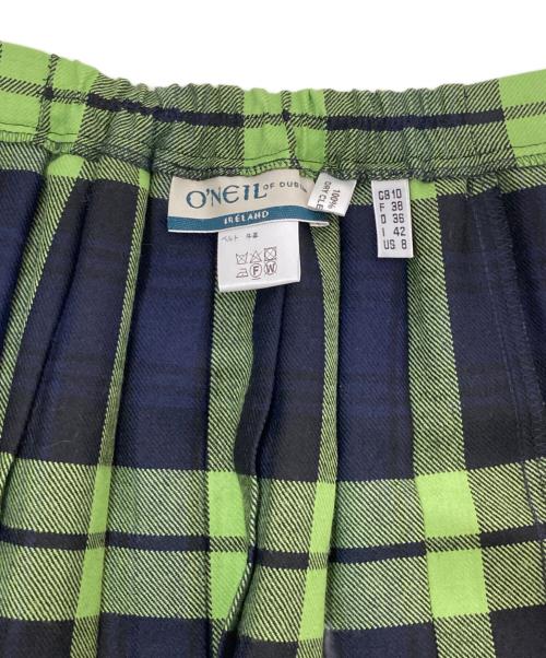 O'NEIL OF DUBLIN（オニールオブダブリン）O'NEIL OF DUBLIN (オニールオブダブリン) チェックロングラップスカート ネイビー サイズ:42の古着・服飾アイテム