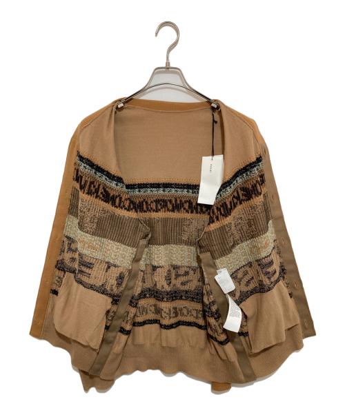 sacai（サカイ）sacai (サカイ) Eric Haze Jacquard Knit Cardigan ブラウン サイズ:2の古着・服飾アイテム