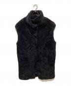 Karl Donoghueカールドノヒュー）の古着「ムートンロングジレ　ボアベスト　NOBLE取扱　STDLGW3」｜ブラック