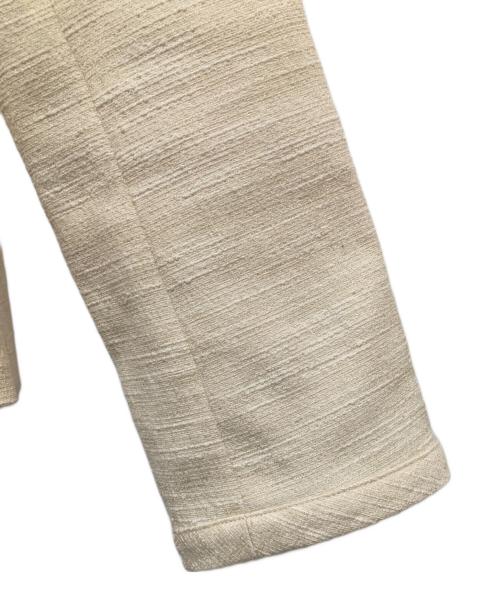 SOEJU（ソージュ）SOEJU (ソージュ) ツィーディージャカードノーカラージャケット ベージュ サイズ:Mの古着・服飾アイテム