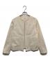 SOEJU（ソージュ）の古着「ツィーディージャカードノーカラージャケット」｜ベージュ