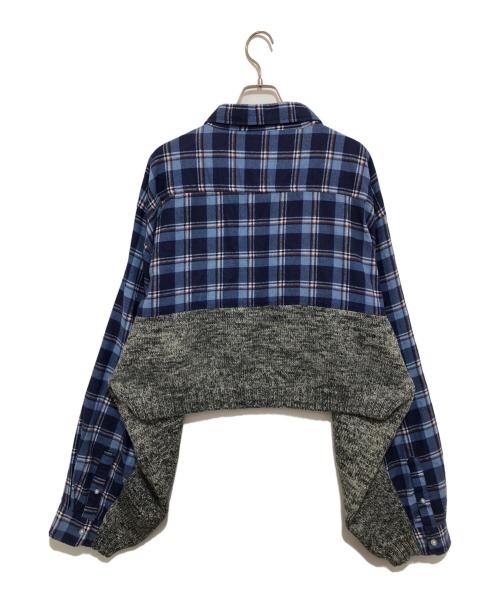 BLESS（ブレス）BLESS (ブレス) ドッキングニット ブルー サイズ:Lの古着・服飾アイテム