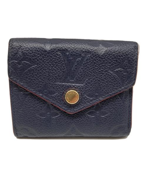 LOUIS VUITTON（ルイ ヴィトン）LOUIS VUITTON (ルイ ヴィトン) M58880 ポルトフォイユ・ゾエ 2つ折り財布 モノグラムアンプラント ミニ財布 ネイビーの古着・服飾アイテム