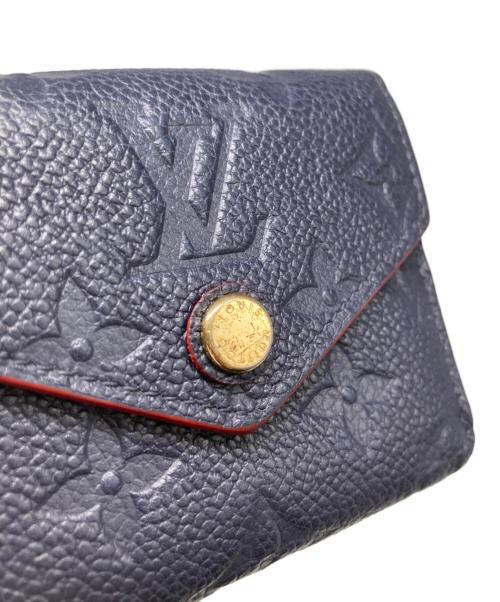 LOUIS VUITTON（ルイ ヴィトン）LOUIS VUITTON (ルイ ヴィトン) M58880 ポルトフォイユ・ゾエ 2つ折り財布 モノグラムアンプラント ミニ財布 ネイビーの古着・服飾アイテム