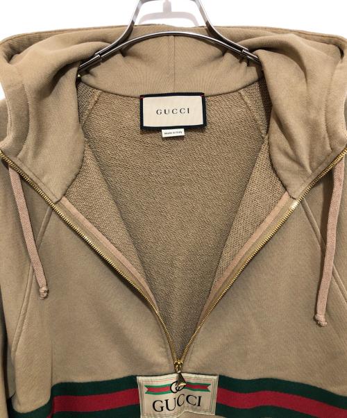 GUCCI（グッチ）GUCCI (グッチ) ウェブ＆GUCCIラベル スウェットシャツ 644656 ベージュ サイズ:XXSの古着・服飾アイテム