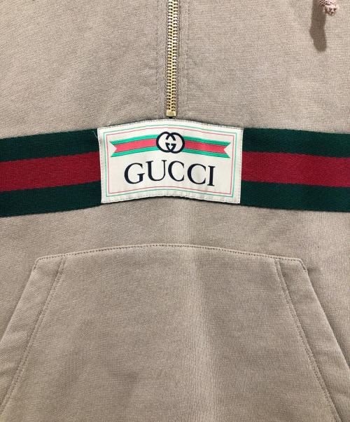 GUCCI（グッチ）GUCCI (グッチ) ウェブ＆GUCCIラベル スウェットシャツ 644656 ベージュ サイズ:XXSの古着・服飾アイテム