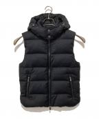 MOORERムーレー）の古着「ダブルジップフーデッドダウンベスト　DOWN VEST　Finest down FIRE-L」｜ブラック