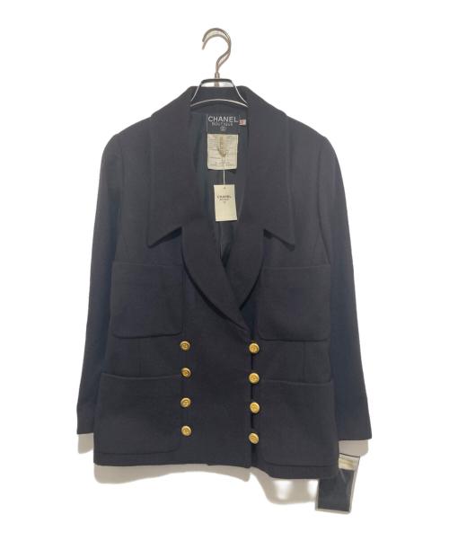 CHANEL（シャネル）CHANEL (シャネル) 金釦カシミヤジャケット ダブルジャケット C-TK 5914 ココマークボタン ブラック サイズ:34の古着・服飾アイテム