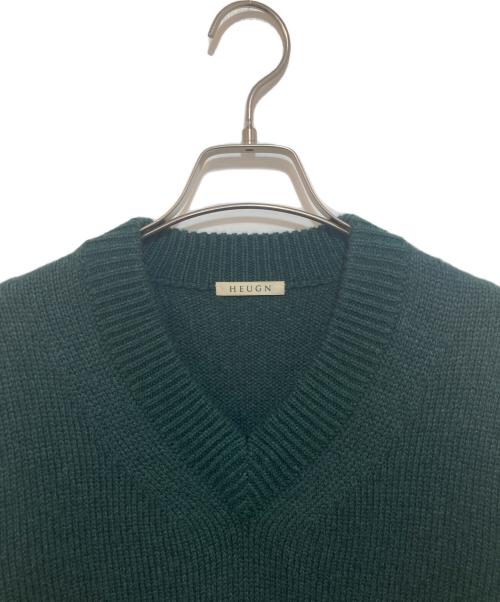 HEUGN（ユーゲン）HEUGN (ユーゲン) カシミヤVネックニット グリーン サイズ:2の古着・服飾アイテム