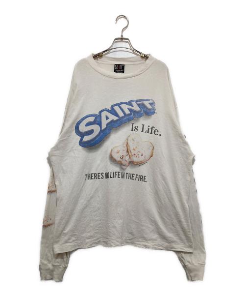 SAINT MICHAEL（セントマイケル）SAINT MICHAEL (セントマイケル) SHERMER ACADEMY (シャーマーアカデミー) HEART CKIE LS TEE ホワイト サイズ:XLの古着・服飾アイテム