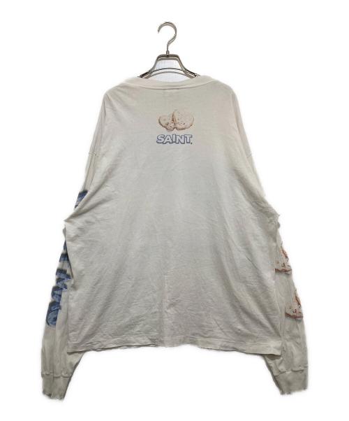 SAINT MICHAEL（セントマイケル）SAINT MICHAEL (セントマイケル) SHERMER ACADEMY (シャーマーアカデミー) HEART CKIE LS TEE ホワイト サイズ:XLの古着・服飾アイテム