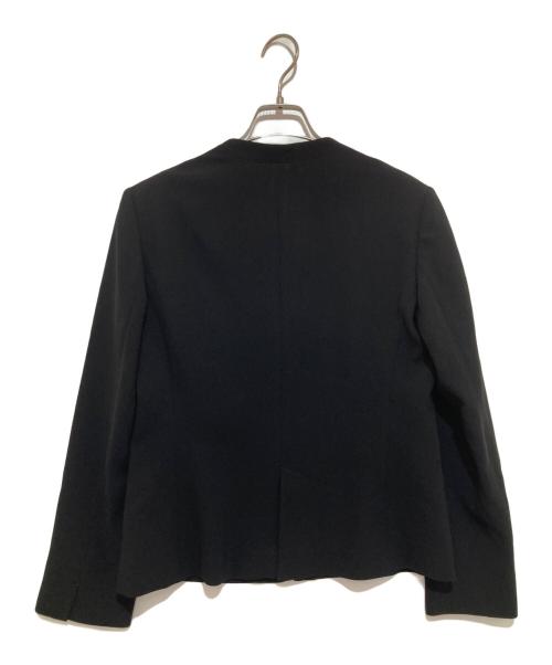 23区（ニジュウサンク）23区 (ニジュウサンク) トリアセダブルジョーゼット ノーカラー ジャケット ブラック サイズ:38の古着・服飾アイテム