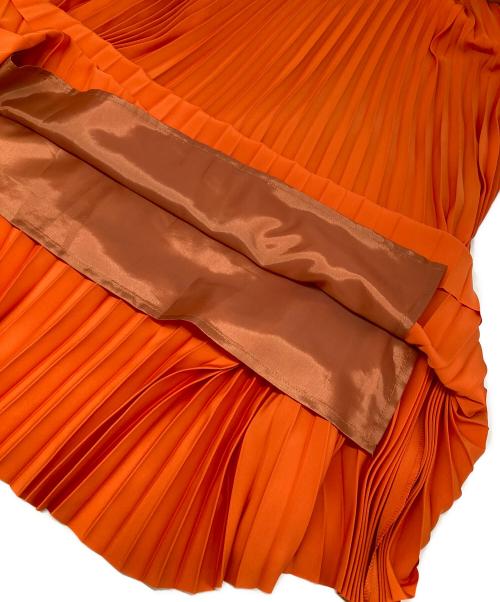 HYKE（ハイク）HYKE (ハイク) TAFFETA PLEATED SKIRT/タフタプリーツスカート オレンジ サイズ:1の古着・服飾アイテム