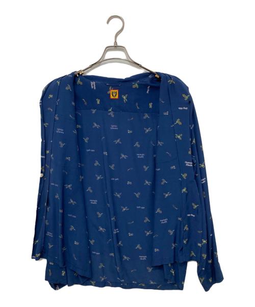HUMAN MADE（ヒューマンメイド）HUMAN MADE (ヒューマンメイド) ダックパターンオープンカラーシャツ ブルー サイズ:Lの古着・服飾アイテム