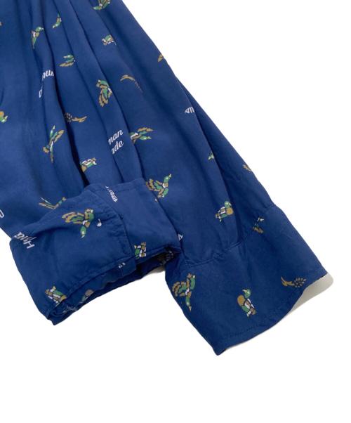 HUMAN MADE（ヒューマンメイド）HUMAN MADE (ヒューマンメイド) ダックパターンオープンカラーシャツ ブルー サイズ:Lの古着・服飾アイテム