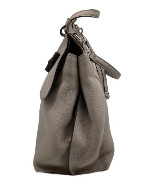 GUCCI（グッチ）GUCCI (グッチ) バンブー デイリー レザートップハンドルバッグ ハンドバッグ グレーの古着・服飾アイテム