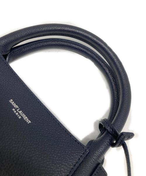 Saint Laurent Paris（サンローランパリ）Saint Laurent Paris (サンローランパリ) カバリヴゴーシュ レザー 2WAYハンドバッグ ネイビーの古着・服飾アイテム