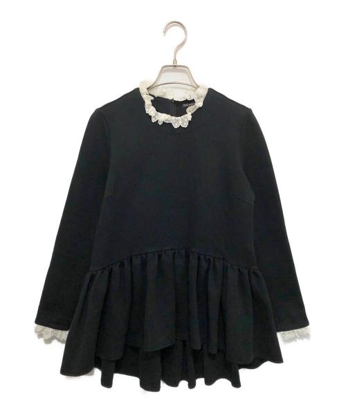 TSURU by MARIKO OIKAWA（ツルバイマリコオイカワ）Tsuru by Mariko Oikawa (ツルバイマリコオイカワ) ペプラムブラウス ブラック サイズ:Fの古着・服飾アイテム