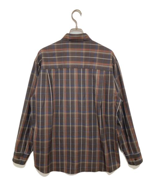 AURALEE（オーラリー）AURALEE (オーラリー) SUPER LIGHT WOOL CHECK SHIRT ブラウン サイズ:3の古着・服飾アイテム