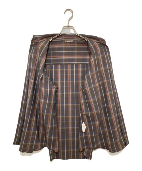 AURALEE（オーラリー）AURALEE (オーラリー) SUPER LIGHT WOOL CHECK SHIRT ブラウン サイズ:3の古着・服飾アイテム