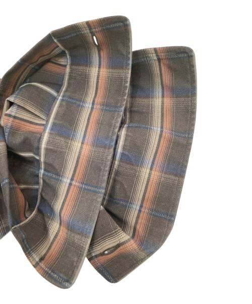 AURALEE（オーラリー）AURALEE (オーラリー) SUPER LIGHT WOOL CHECK SHIRT ブラウン サイズ:3の古着・服飾アイテム
