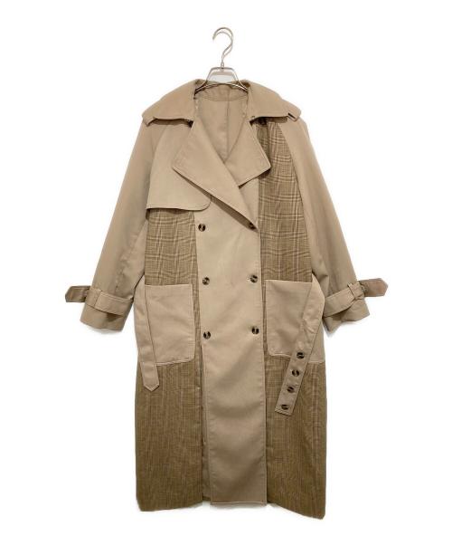 ROKH（ロク）ROKH (ロク) チェック切り替えトレンチコート ベージュ サイズ:US 0の古着・服飾アイテム