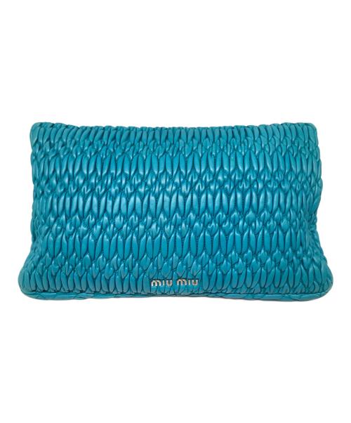 MIU MIU（ミュウミュウ）MIU MIU (ミュウミュウ) ナッパクリスタル ハンドバッグ ブルーの古着・服飾アイテム