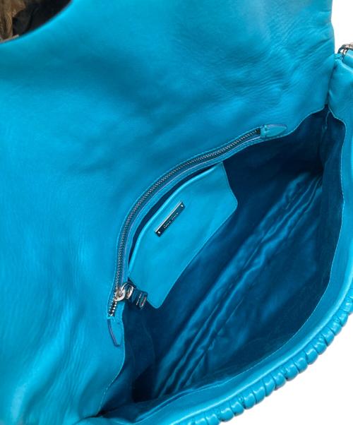 MIU MIU（ミュウミュウ）MIU MIU (ミュウミュウ) ナッパクリスタル ハンドバッグ ブルーの古着・服飾アイテム