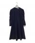 BORDERS at BALCONY（ボーダーズアットバルコニー）の古着「GRACE SHOULDER WOOL DRESS（グレースショルダーウールドレス）BD2221-3E-37」｜ネイビー