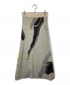 KANAKO SAKAI×SHIROYAMA YURIKAカナコ サカイ×シロヤマ ユリカ）の古着「モヘヤ×シルク ニットスカート　KS2202084」｜ベージュ