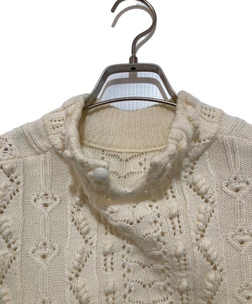 Mame Kurogouchi（マメクロゴウチ）mame kurogouchi (マメクロゴウチ) Floral Motif Hand-Knitted Vest ホワイト サイズ:SIZE 2の古着・服飾アイテム