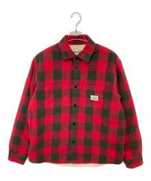 stussy（ステューシー）の古着「SHERPA LINED BUFFALO PLAID SHIRT　シェルパ ラインド バッファロー プレイド シャツ」｜レッド