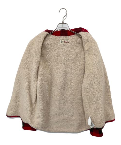 stussy（ステューシー）stussy (ステューシー) SHERPA LINED BUFFALO PLAID SHIRT　シェルパ ラインド バッファロー プレイド シャツ レッド サイズ:Sの古着・服飾アイテム