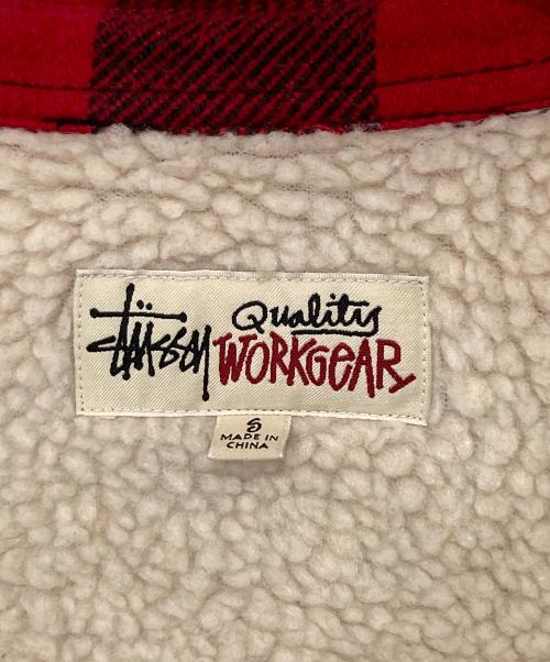 stussy（ステューシー）stussy (ステューシー) SHERPA LINED BUFFALO PLAID SHIRT　シェルパ ラインド バッファロー プレイド シャツ レッド サイズ:Sの古着・服飾アイテム