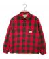 stussy（ステューシー）の古着「SHERPA LINED BUFFALO PLAID SHIRT　シェルパ ラインド バッファロー プレイド シャツ」｜レッド